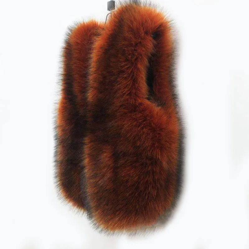 Luxury Fake Fox Fur Shawl Warm Woman Autumn Winter Coat Fluffy 2022 Elegant Sleeveless Vest Y2k Russia Designer Free Shipping