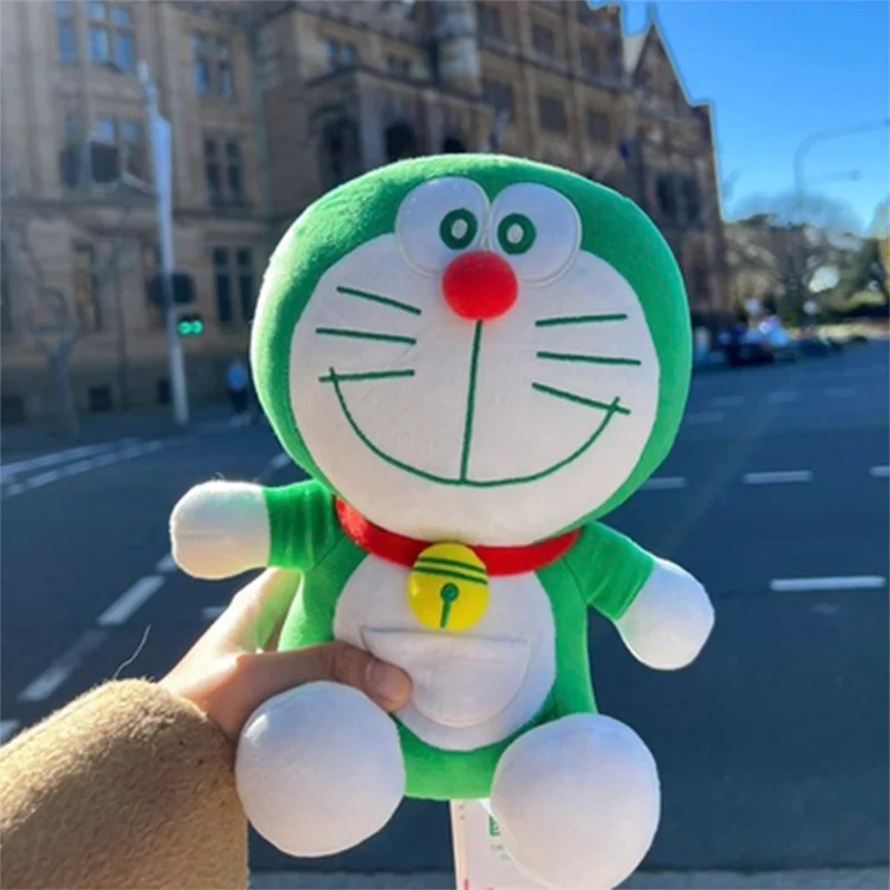 

22-32cm Kawaii Doraemon Plush Toy Soft Cushion Pillow Animation Peripherals Doll Cat Cartoons Anime Green Stuffed Toys