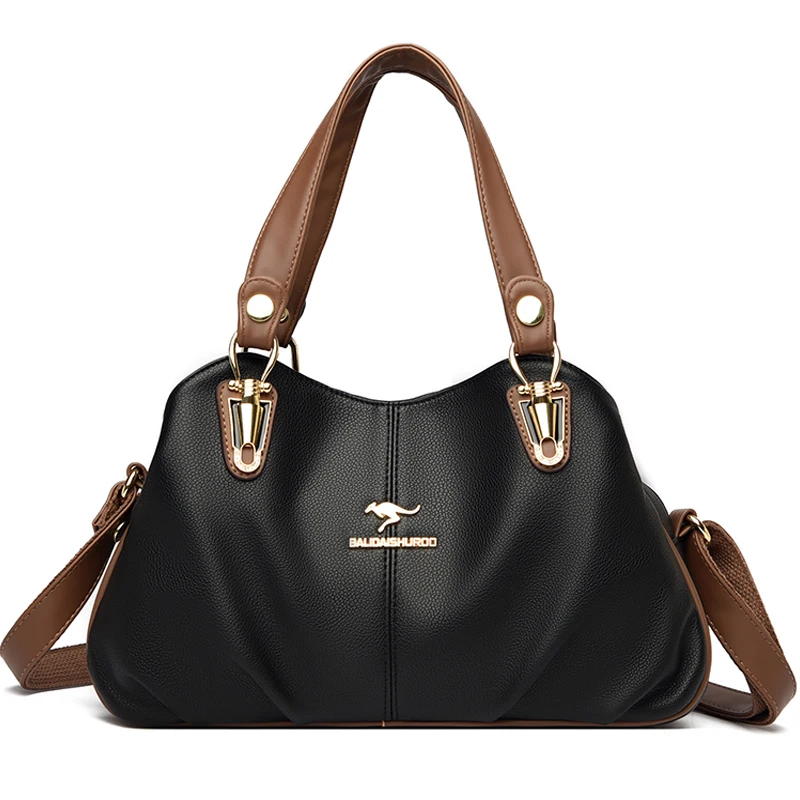 

Luxury Soft Leather Handbags Designer Retro Crossbody Bags for Women 2022 New Large Capacity Ladies Shoulder Messenger Bag Sac