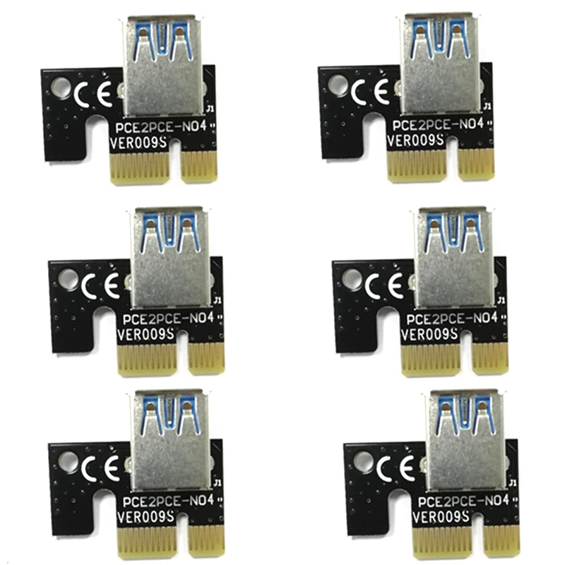 

Мини-карта расширения изображения USB 3,0, 6 шт., карта расширения PCI-E 1X до 16X, адаптер расширения майнинга, аксессуары для майнинга