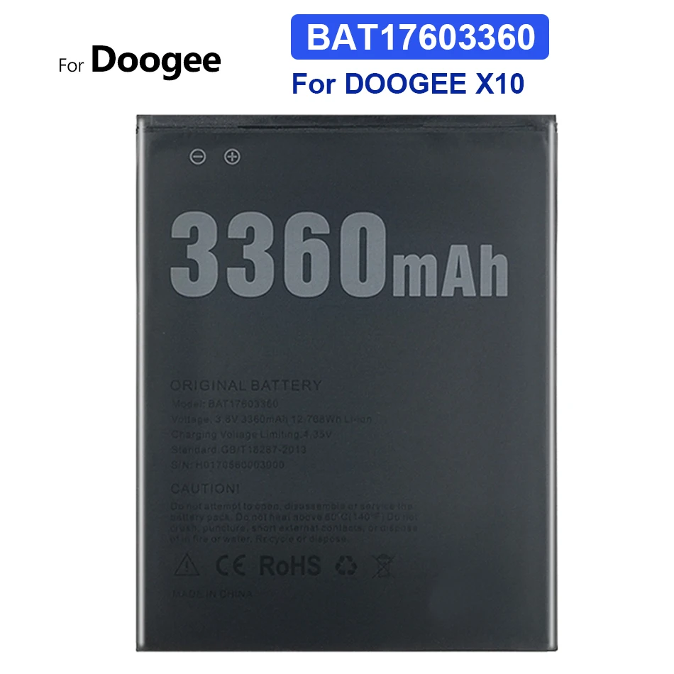 

Аккумулятор BAT17603360 3360 мАч для DOOGEE X10 X 10 Bateria