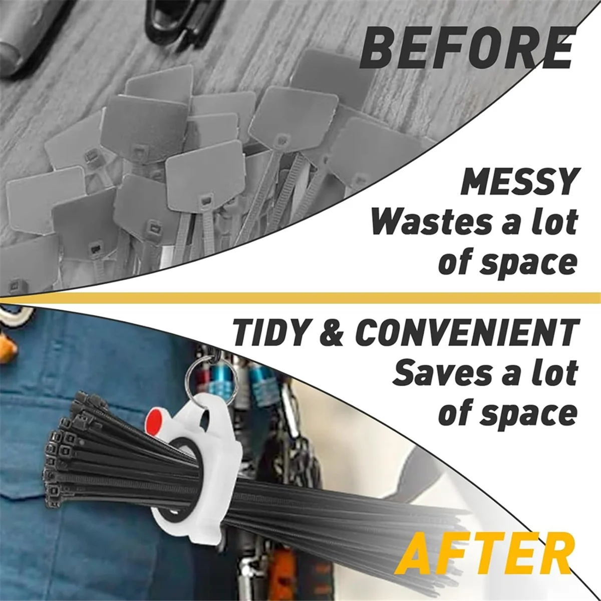 Органайзер для стяжек на молнии держатель кабельных светящийся в темноте