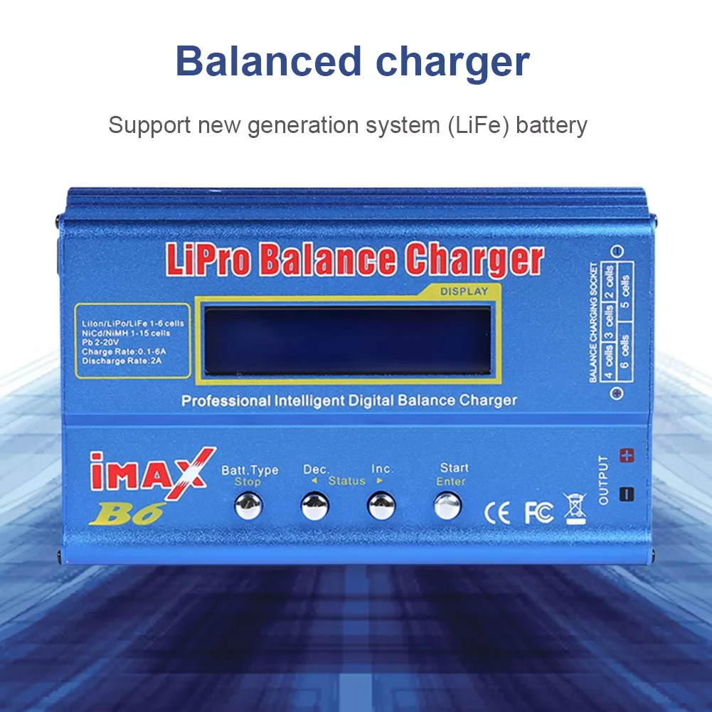 

NEW2023 50/80W Balance Charger 15V 6A Adapter Digital Battery Pack Charger Discharge Power 5W for Lion LiPo NiMH NiCd LiFe Pb RC