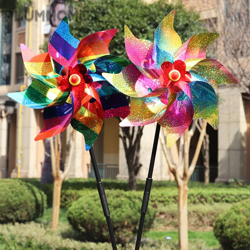

Bird Repeller Pinwheels Reflective Sparkly Bird Deterrent Windmill Protect Garden Plant Flower Garden Lawn Decoration