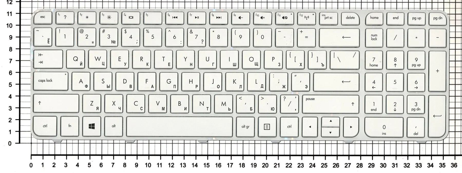 Клавиатура для HP Pavilion G6-2305er белая с рамкой