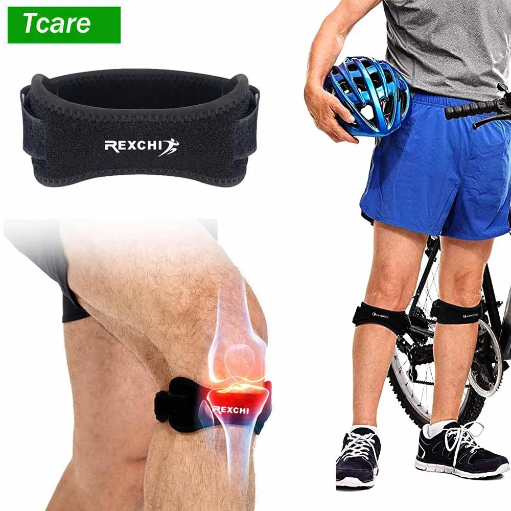 

Tcare 1Pair Knee Pain Relief & Patella Stabilizer Knee Strap Brace Support Hiking Soccer Basketball Running Jumpers Knee Tennis