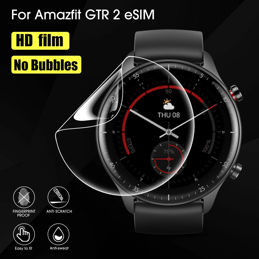 

For Amazfit GTR 2eSIM Smartwatch Clear Front Film Full Coverage Soft TPU Screen Protector For Huami Amazfit GTR 2eSIM