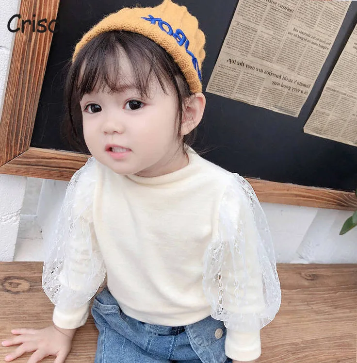 

Criscky Baby Girls Loong Sleeve Shirt Princess Shirt for Tddler Girl Sweet Pullover Mesh Shirt Children Tops Pullover 2022