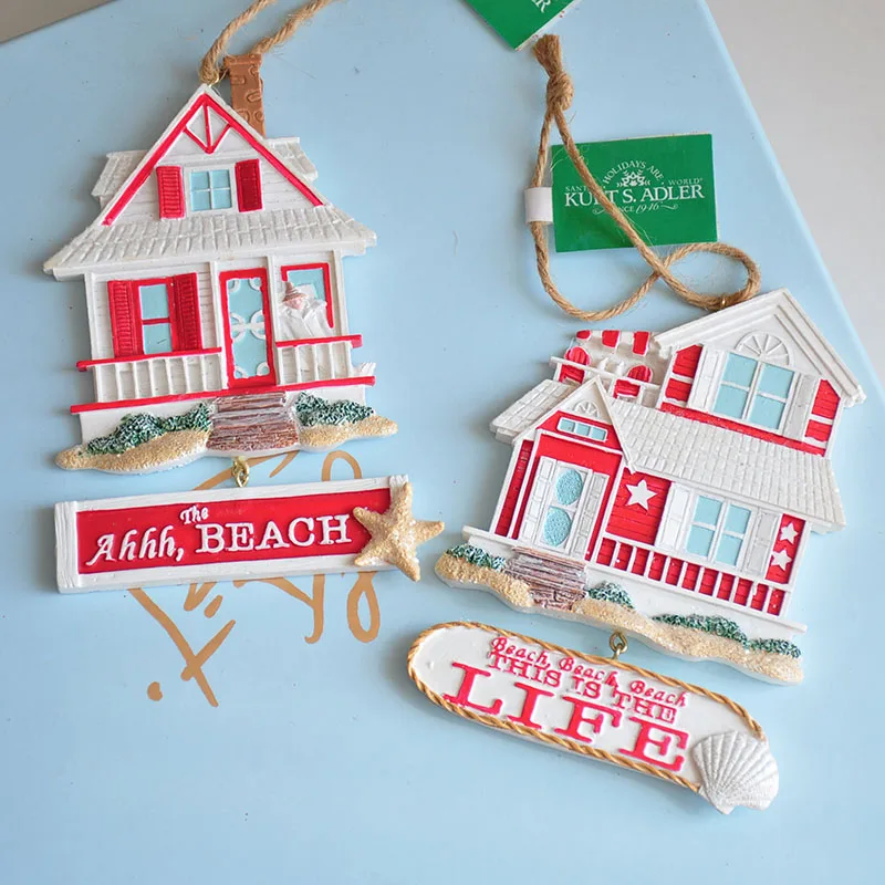 

Painted Creative English Letters Seaside Villa House Ornament Home Decoration Accessories Christmas Boutique Pendant Gifts Home