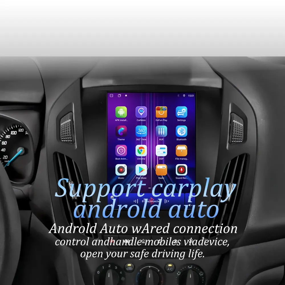 Фото Автомагнитола Android 16 с GPS-навигацией 9.7 дюймов для FORD Transit / Tourneo Connect 2013-2018, мультимедийный плеер 4G 8-ядерный, CarPlay №2
