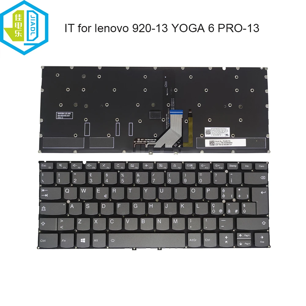 

Italiano keyboard with backlight For Lenovo Yoga 920-13 920-13IKB YOGA 6 Pro-13IKB PC4VB-ITA Euro Italian keyboards SN20N04618
