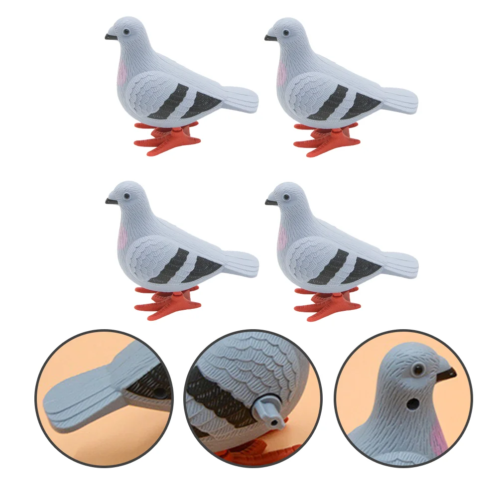 

4pcs Pigeon Clockwork Cartoon Wind Toys Cartoon Pigeon Playthings Simulation Pigeon for Baby Children