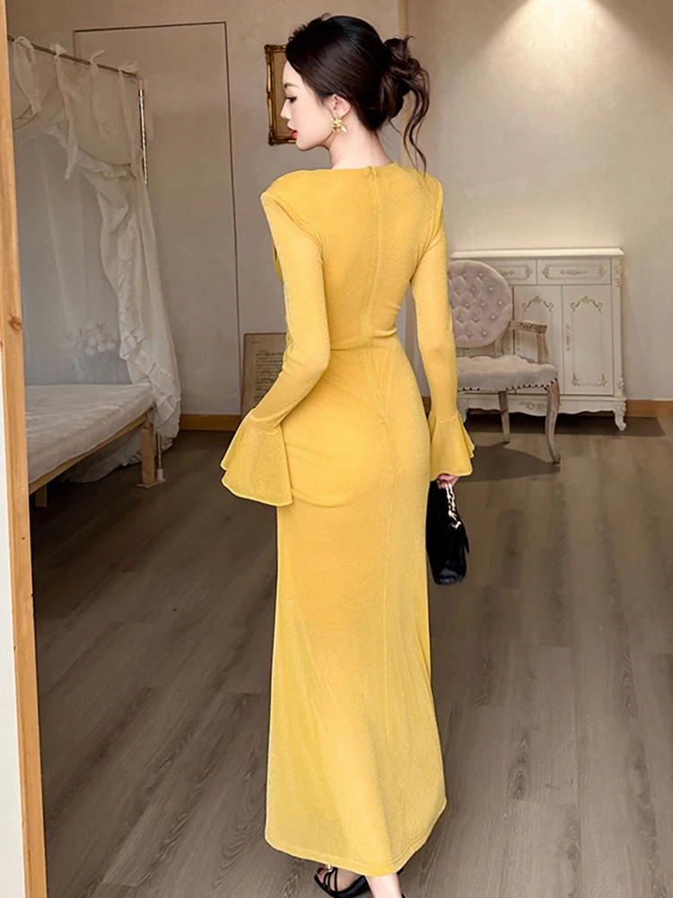 Женское платье для выпускного знаменитости элегантное эластичное блестящее