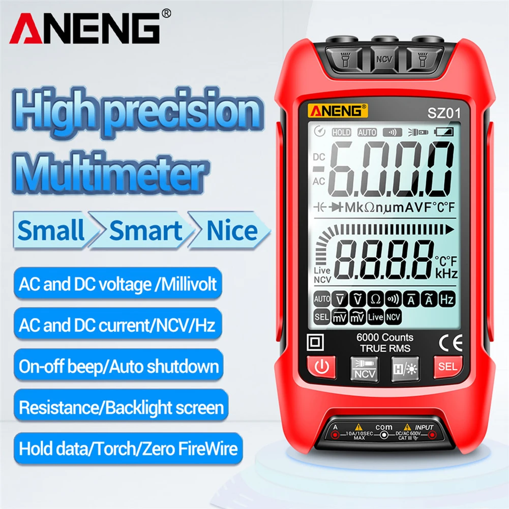 ANENG SZ01 Smart Digital Multimeter 6000 Counts True RMS Auto Electrical Capacitance Meter DC AC Voltage Current Resistance