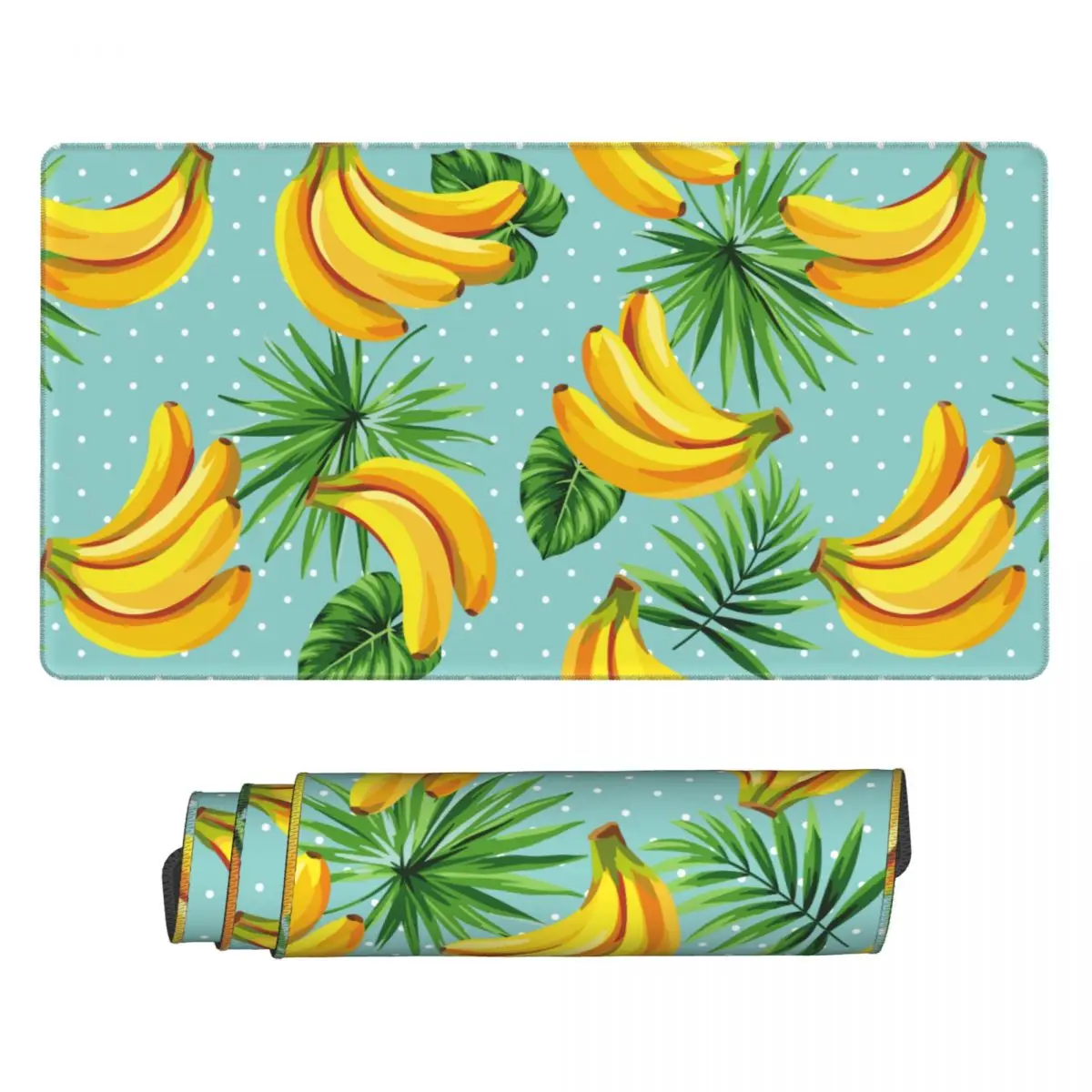 

Banana Summer Fruits PC Carpet Mousepad Tropical Palm Leaves Big Laptop Printing Gamers Mouse pad