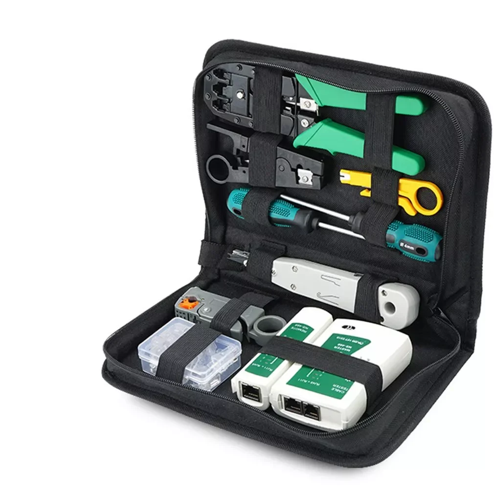 Network Cable Tester Tool LAN Utp Screwdriver Wire Stripper RJ45 Connector Computer Network Crimping Pliers Tool Kit Set
