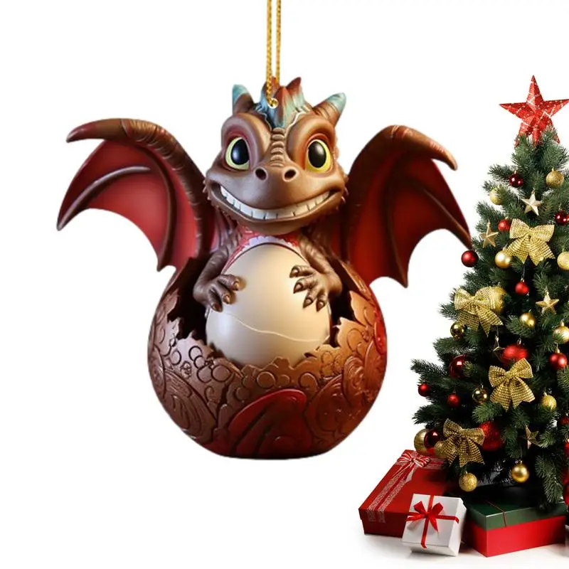 

Мини-динозавр, украшения для рождественской елки, мини-подвеска, 2D Акриловая Рождественская елка, Декор, миниатюрные фигурки для дома
