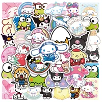 1050100pcs sanrio collection hello kitty kuromi cartoon kawaii sticker scrapbooking stationery decals laptop kid stickers toy