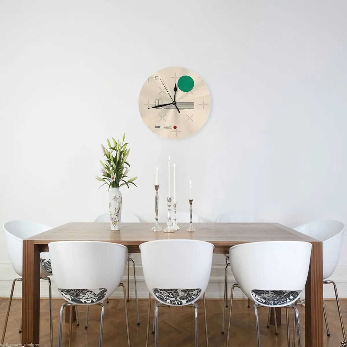 Bauhaus здание Уолтера Gropius 1926 минимальная архитектура десши настенные часы