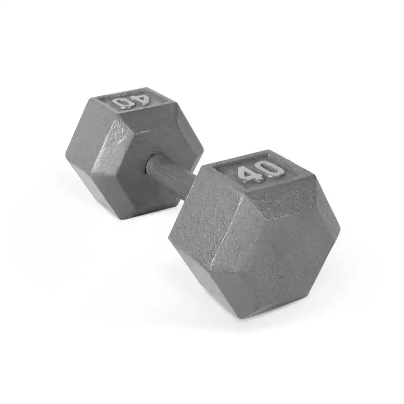 

40lb Cast Iron Hex Dumbbell, Single