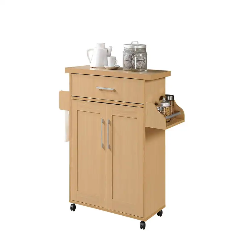 

Cart with Spice Rack plus Towel Holder, Beech