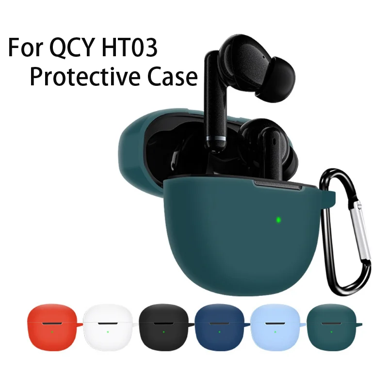 

Shockproof Soft Silicone Flexible Cover Compatible with QCY-HT03 Storage Cases Holder Protector Earbuds Sleeve Protector X6HB