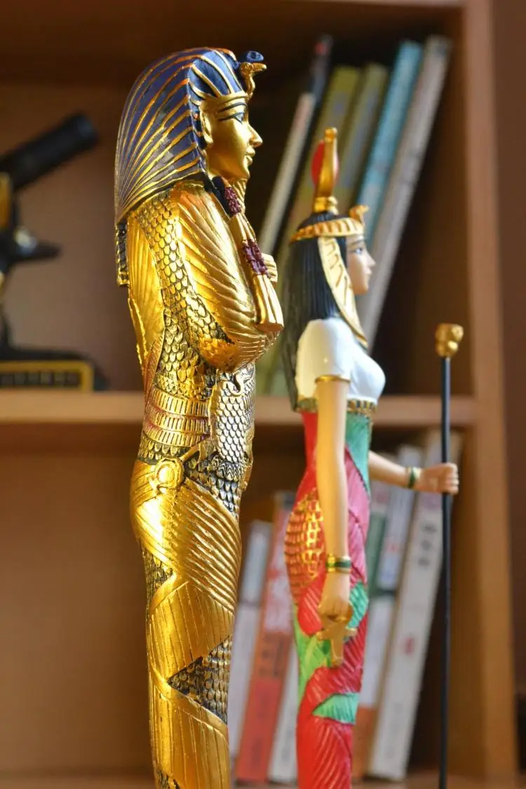 Egyptian Pharaoh Travel Decoration Egypt Queen Room Escape Props King Tutankhamun Head Craft |