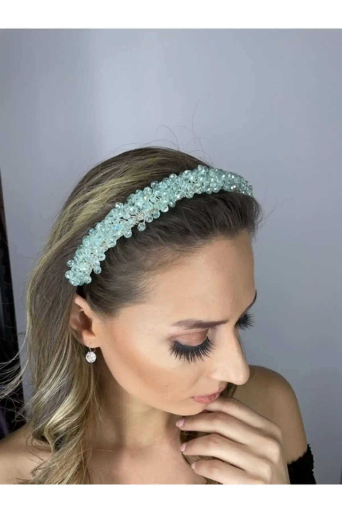 

Bridal Accessories Crystal Beaded Mint Crown Bridal Tiara Wedding Handmade For Bride And Bride