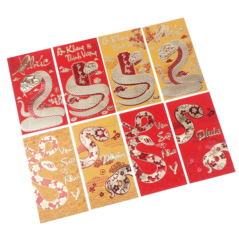 6 шт. 2025 год змеи праздник весны красный конверт новый подарок Китайский Зодиак