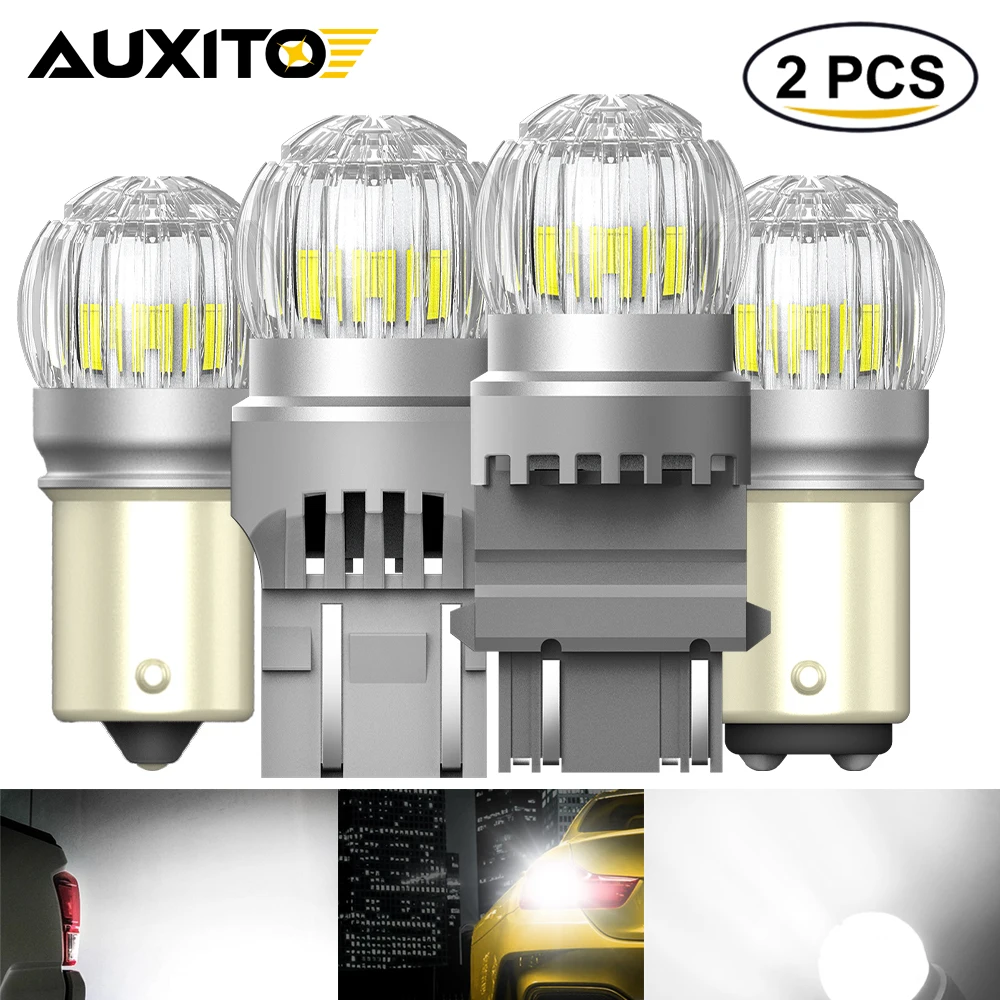 Светодиодные лампы AUXITO P21W BA15S 2 шт. Canbus T20 W21W T25 3157 1156 7506 BAY15D 1157 P21/5 Вт стоп светильник