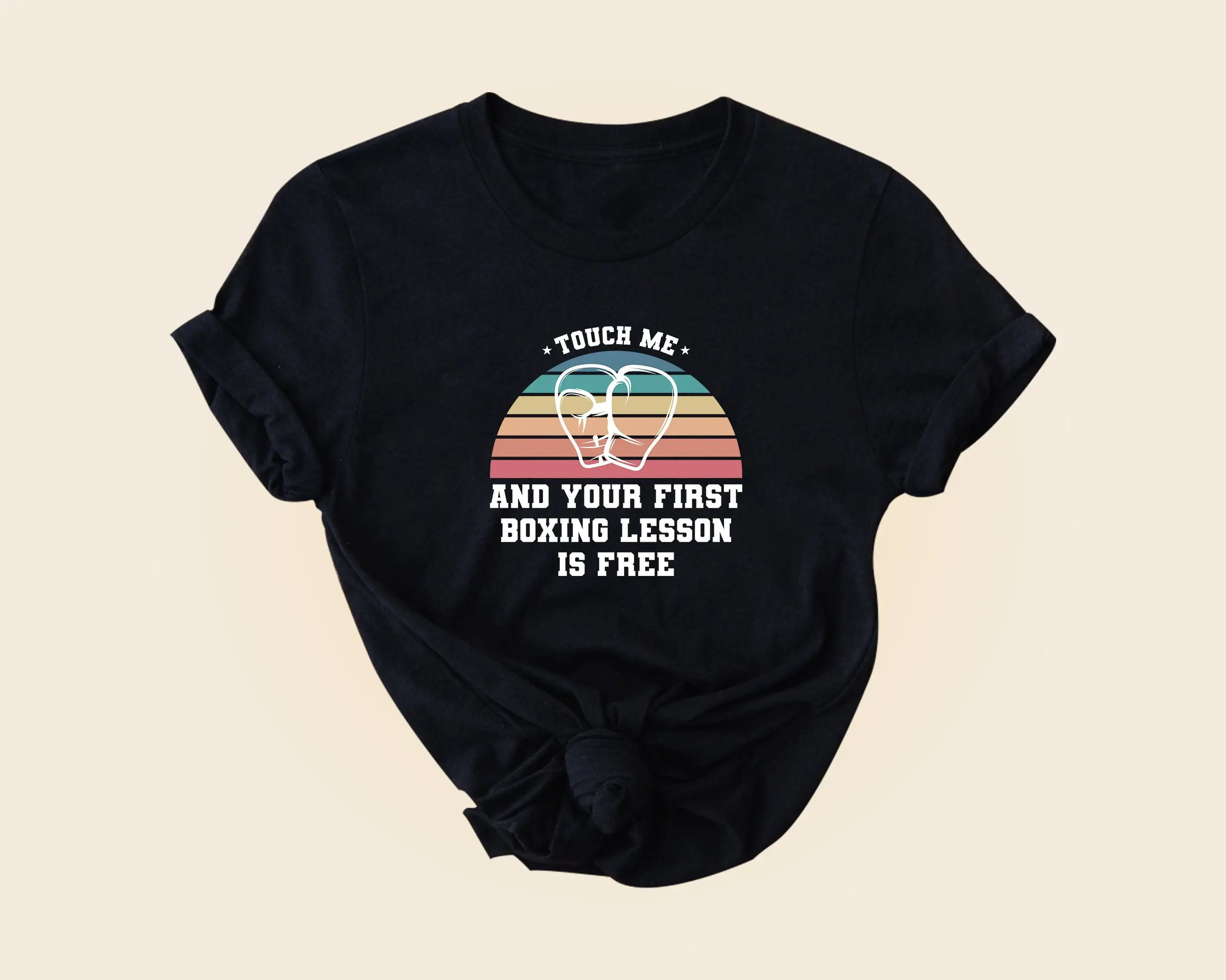 Рукоят меня и ваш первый урок бокса бесплатно Футболка в стиле ретро