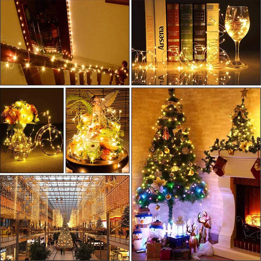 

Copper Wire String Lights Fairy Led Battery Operated Garland For Christmas Tree Wedding Party Holiday Decoration 1m 2m 3m 5m 10m