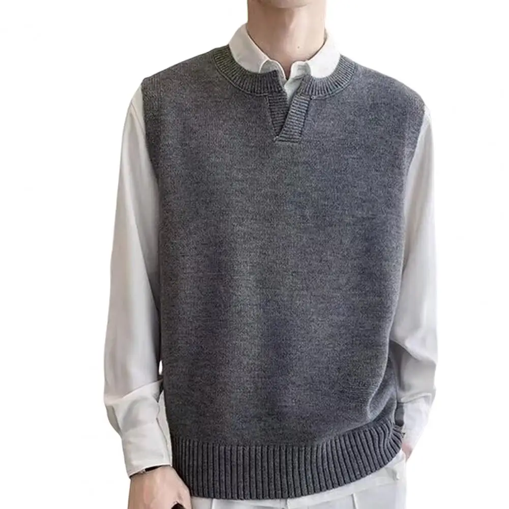 

Stylish Men Sweater Vest Casual Simple Pure Color Anti-pilling Men Sweater Vest Sweater Vest Men Sweater Vest