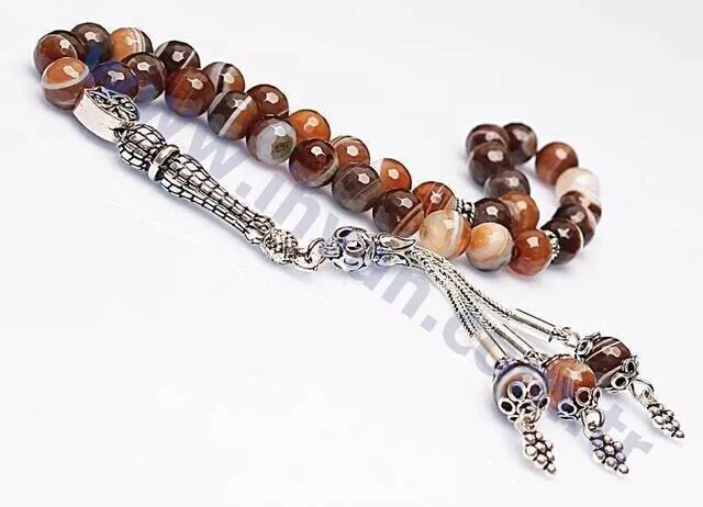IQRAH Agate Stone Rosary (925 STERLING SILVER)