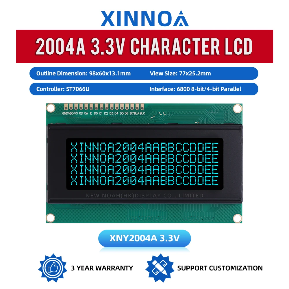 BTN черная пленка Ice Blue 2004A 3 В модуль ЖК-дисплея 4*20 98*60 мм контроллер ST7066U дисплея LCM