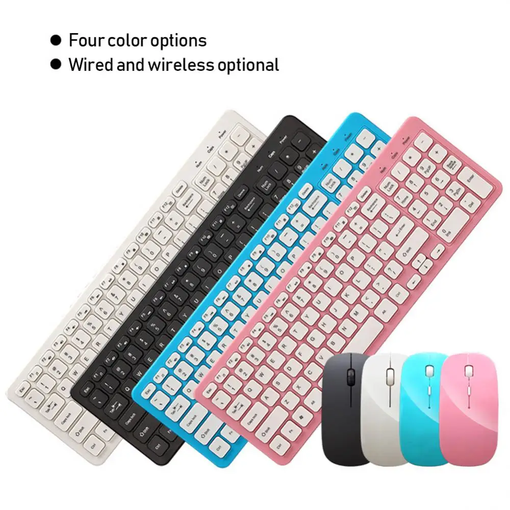 

Ultra-thin Wireless Keyboard Mouse Set Silent Ergonomic Chocolate Keyboard Universal Keyboard With Mouse For Laptop PC Universal
