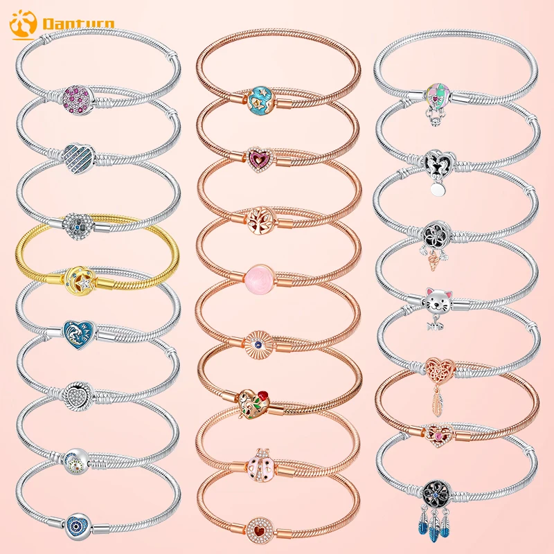 Женские браслеты Danturn из стерлингового серебра 925 пробы с изображением котенка