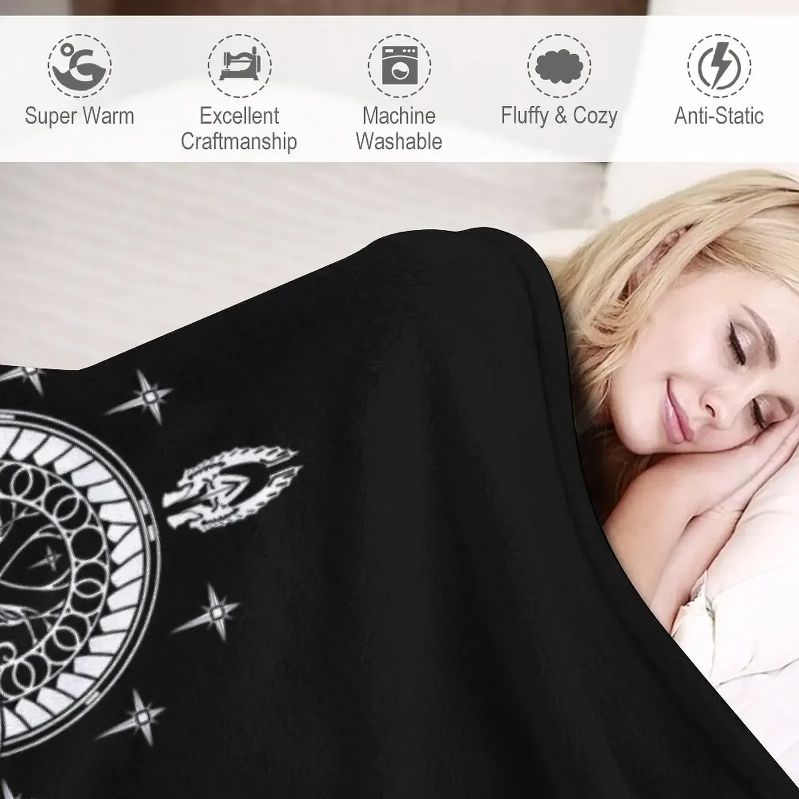 Сигил Великобритании Арнора и Гондора (Gondorian черный вариант) Плед для пикника