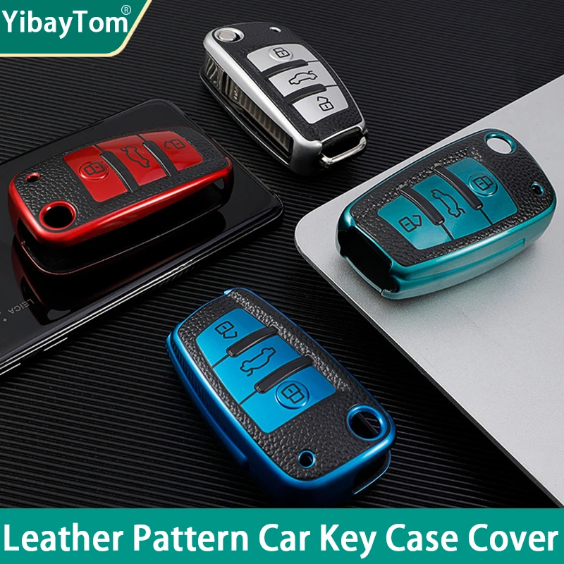 

Anti-scratched Durable TPU Leather Car Key Case For Audi A1 A3 A4 A5 Q7 A6 C5 C6 Car Holder Smart Remote Car Styling Accessories