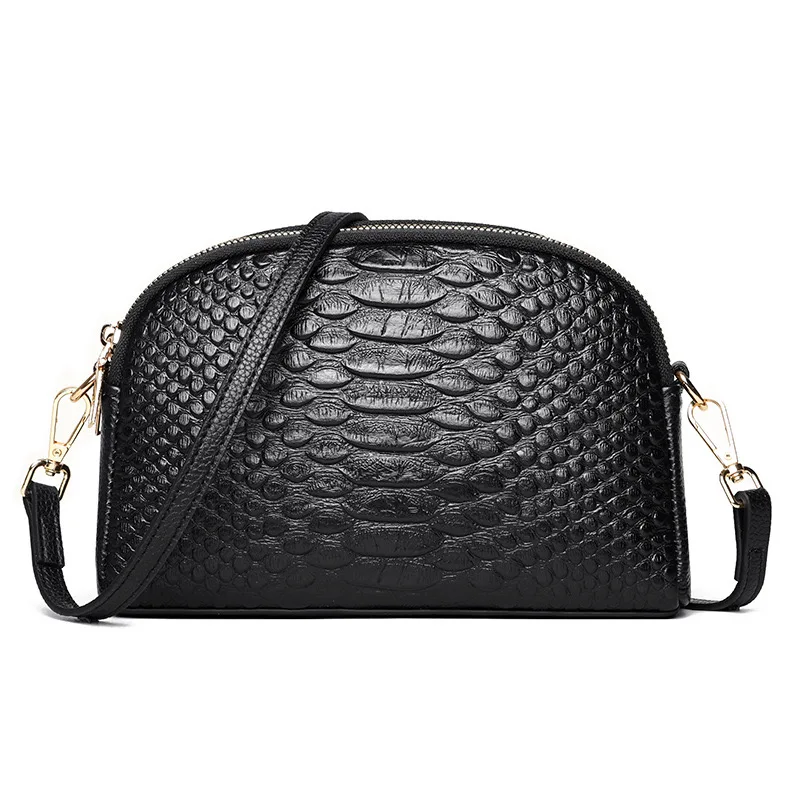 

Luxury Crocodile Pattern Genuine Leather Shoulder Crossbody Bag For Women High Quality Cowhide Ladies Messenger Tote Sac Handbag