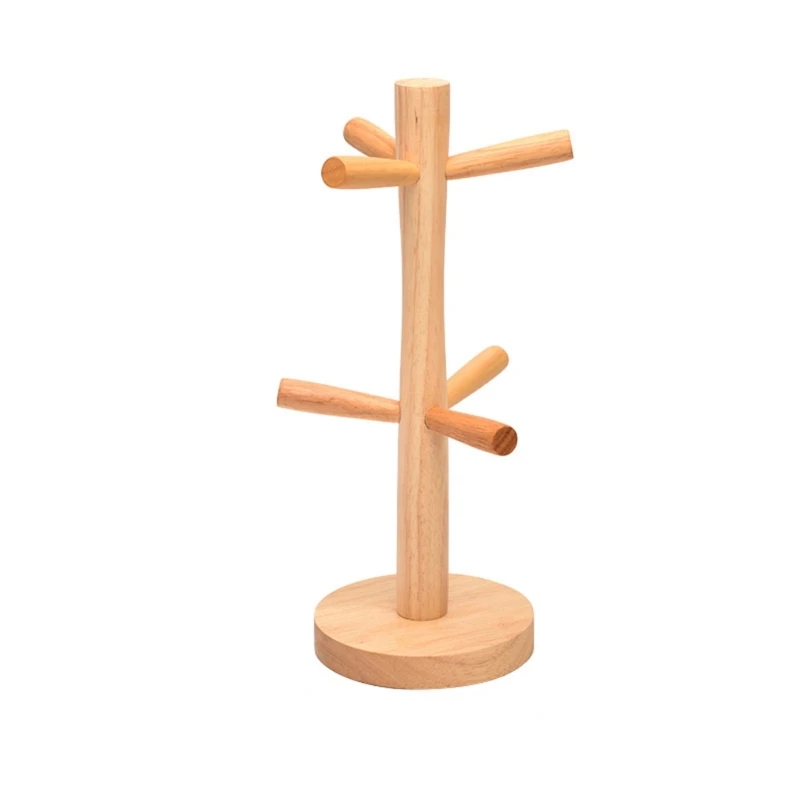 

Creative Wooden Tea Cup Holder Multipurpose Cup Drain Rack Household Water Glasses Mugs Coffee Bar Shelf Storage Hanger