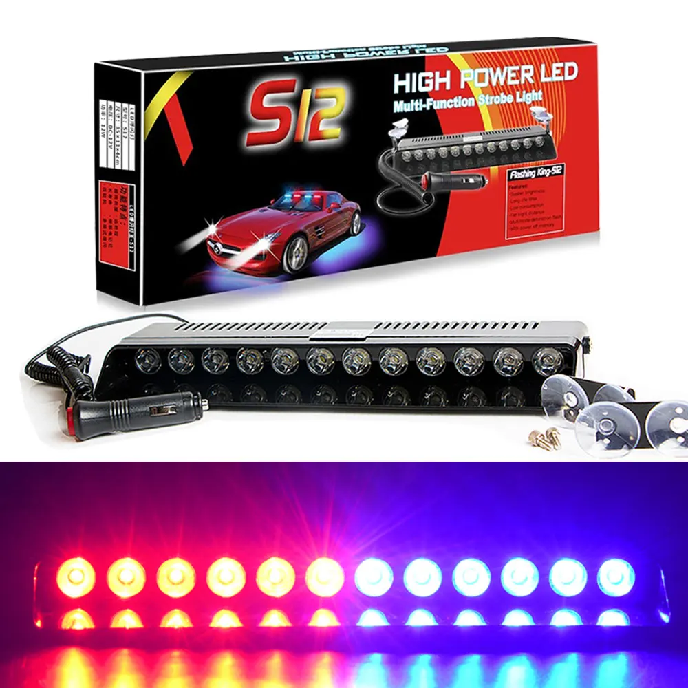 

Автомобильная светодиодная Стробоскопическая сигнальная лампа для переднего и заднего стекла, дорожная аварийная сигнальная мигающая лам...