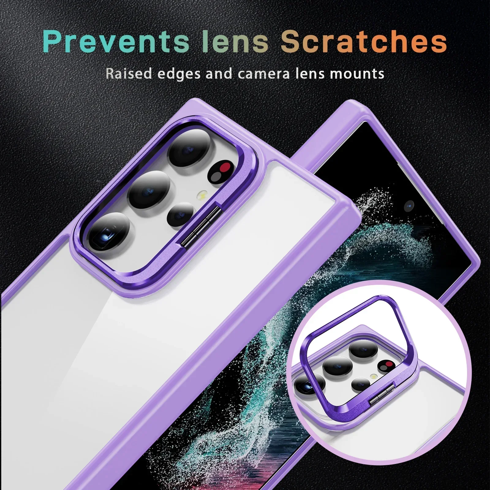 Прозрачный акриловый чехол для телефона из ПК с кронштейном Samsung Galaxy S25 S24 FE Plus