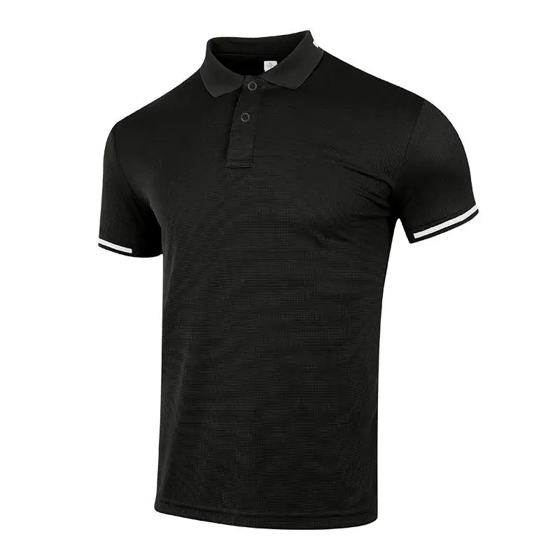 New Men Golf Shirts Badminton Running Laple Gym Outdoor Sports Lapel Short Sleeve Patchwork Breathable Fashion Business Tshirts