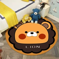 cartoon animal childrens round rug living room baby puzzle parent child interactive game mat childrens bedroom carpet washable