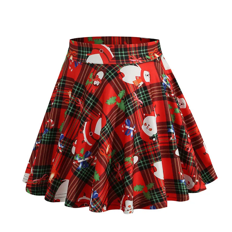 

Women Fashion Party Christmas Printed Skirt