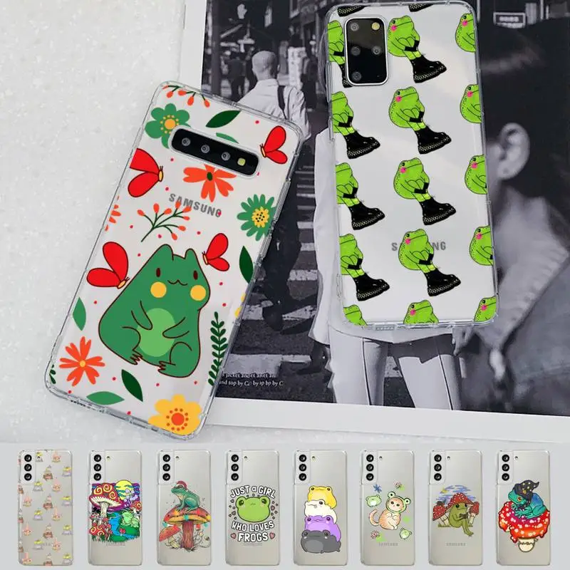 

Funny Animal Frog Phone Case for Samsung A51 A52 A71 A12 for Redmi 7 9 9A for Huawei Honor8X 10i Clear Case