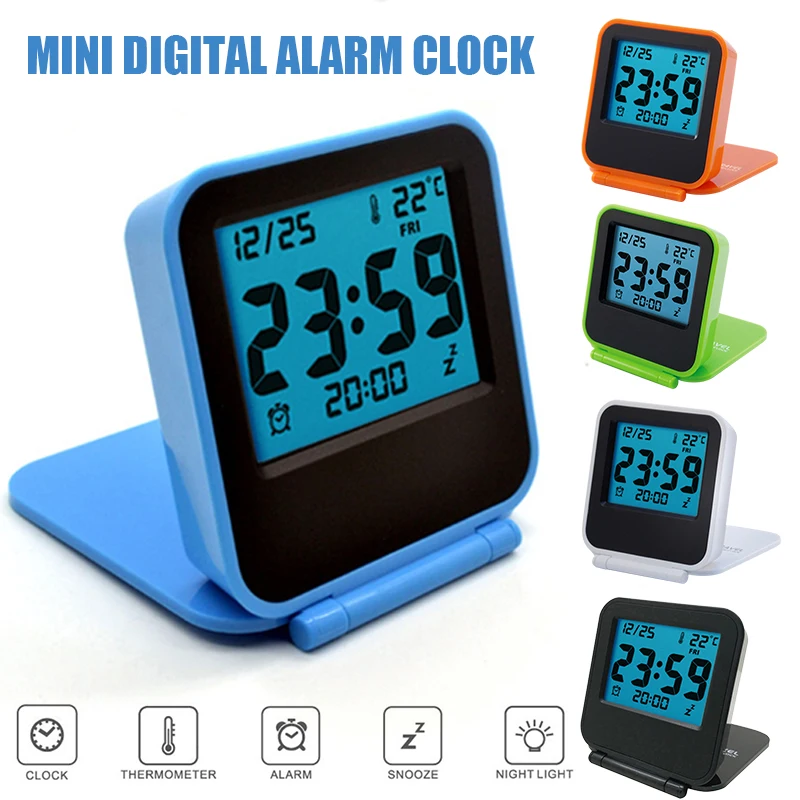 

Цифровой ЖК-будильник с датчиком температуры, Электронный Настольный будильник с повтором сигнала и подсветкой, украшение для дома