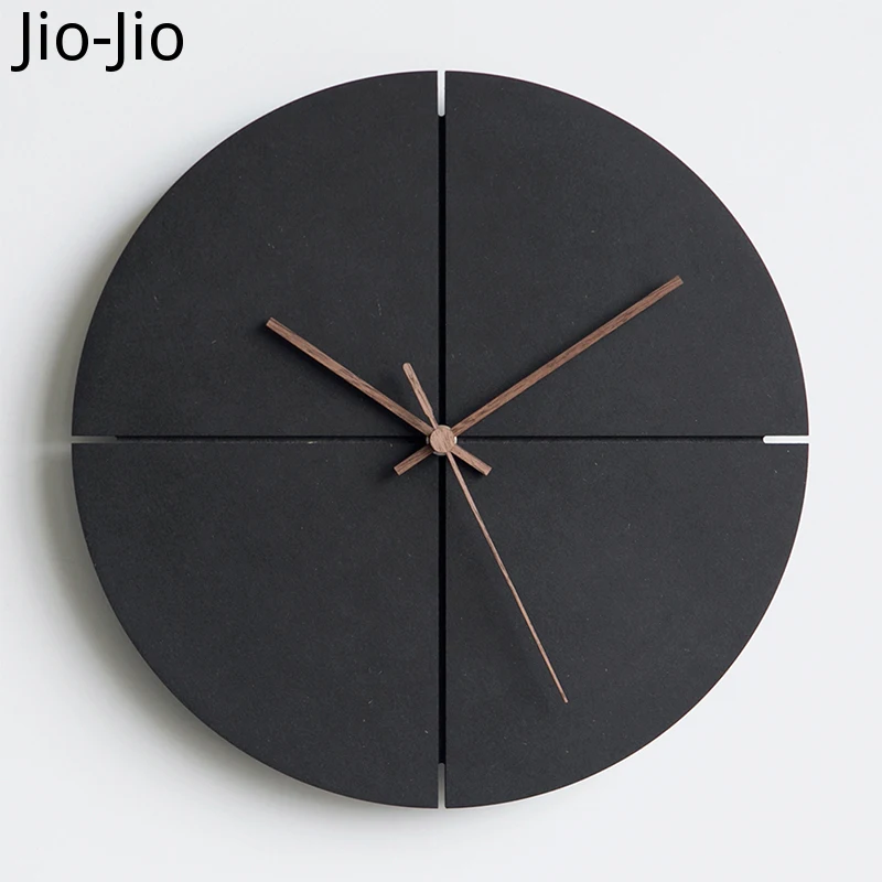 

Nordic Simple Wooden Wall Clock Living Room Creative Atmospheri Personality Mute Wall Clock Orologio Parete Bedroom Decor Clocks