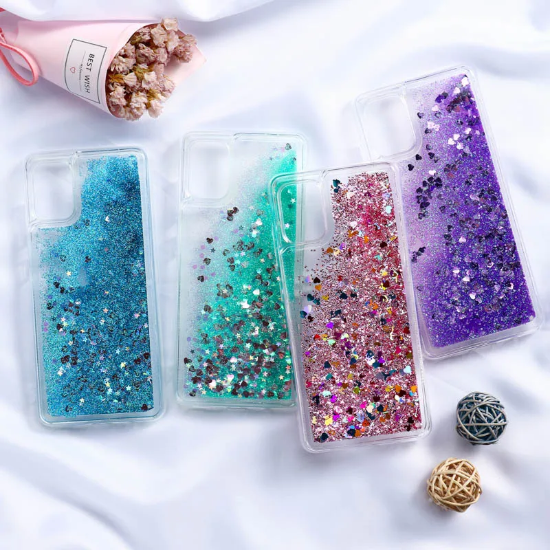 

S21 Ultra Glitter Case For Samsung A32 A51 A50 A12 A31 A40 A41 A42 A21S A52 A71 A72 A02 A70 M31 M51 S21 Plus S20 FE Liquid Cover